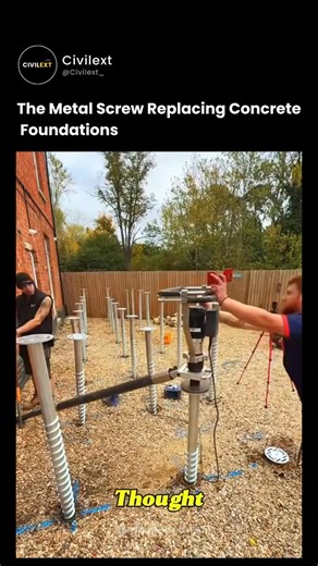 civilext | No concrete. No curing. Just screw it into the ground. 😳 👉 Follow for daily engineering innovations 🔗 Link in bio for engineer-themed... | Instagram