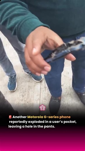 Youth of India on Instagram: "Shocking safety concern! Another Motorola G-series smartphone reportedly exploded in a user’s pocket, leaving a hole in the pants. Incidents like these raise serious questions about smartphone battery safety and quality checks. User safety must always come first. ⚠️📱 #BreakingNews #SmartphoneSafety #MotorolaGSeries #BatteryExplosion #TechAlert"
