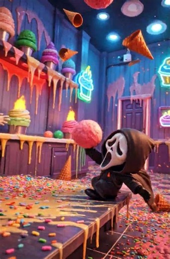 🔥 PENNYWISE vs GHOSTFACE 😱🍦 Ice Cream WAR! #shorts #viral #funny #ai #loop #wtf