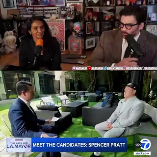 ABC7 News: “[Nithya Raman] said you don’t believe in vaccines, you think that the Sandy Hook massacre was a hoax, and that you’re a conspiracy theorist. What’s your response to that?”Spencer Pratt: “Nithya Raman is a PATHOLOGICAL liar who sat just a week ago with an antisemite that literally said that 9/11 should happen, Hasan Piker. So we’re talking about people’s morals. I would say she should check her own because I would never sit next to somebody that has NO problem with Jews getting attack