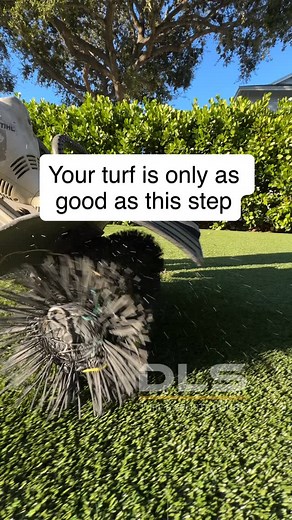 Keeping artificial grass clean and long lasting starts with one thing, proper power brushing. Every project we finish gets a full power brush to stand the fibers back up, lift the infill evenly, and bring the turf back to life. Right after brushing, we follow with the air blower. Why? Because even the cleanest brush pass will lift loose fibers, dust and debris. If you skip the blower, those loose strands fall back onto the same areas you just refreshed. This is what separates a pro finish from a