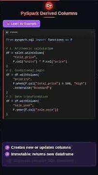 Creating Derived Columns with withColumn Operations