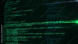 System hacking glitch noise effects computer program Cyber security background. hacker attack Network Vulnerability Alert Malware Threat Data binary, hud interface, data code, decryption encoding 4K