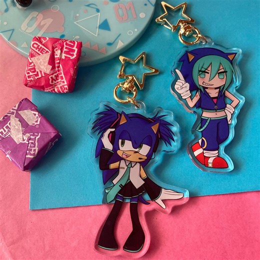 SONIC & MIKU Acrylic Bag Keychains! - Etsy