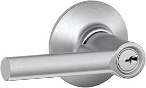 SCHLAGE F51A BRW 626 Broadway Lever Keyed Entry Lock, Satin Chrome