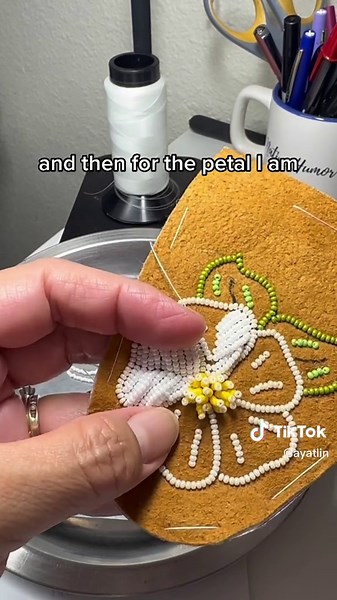 Raised Beadwork Tutorial: Flower Center and Petal Beading Tips
