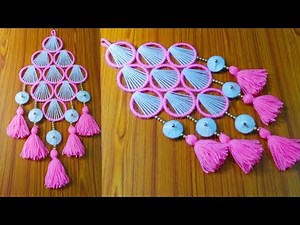 DIY EASY BANGLES TORAN /WALL HANGING CRAFT IDEA/WOOLEN TORAN & WOOL HANGING