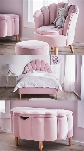 Soft. Stylish. A little bit dreamy. Venus Kids Range brings playful elegance to any bedroom with its shell-inspired design and velvet-feel blush pink fabric. From beds to clever storage, you can get the complete look – all designed for practical comfort and everyday magic. P.S. If my parents got me this as a kid, I’d believe I’m a mermaid too! 🧜 #FantasticFurniture #Venus #kidsbedroominspo #kidsbed #mermaidvibes