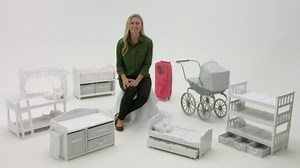 Reversible Double Doll Stroller - Pink/Polka Dots