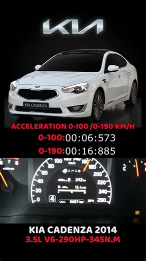 ACCELERATION KIA CADENZA 2014 🇰🇷3.5L V6-290HP-345N.M|0-100/0190km/h #kia #cadenza #K7#canada#usa