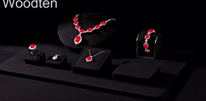 Woodten Microfiber Jewelry Bust Display Necklace Pendant Microfiber Jewelry Necklace Display Stand for Showcase(Black)