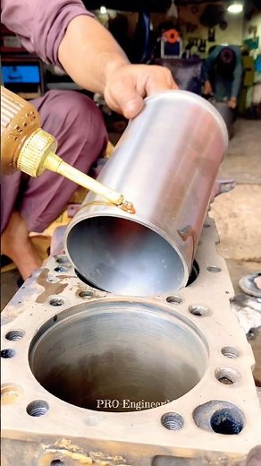 How Cylinder Sleeve liner fitting #technical #mechanic #sleeve #automobile #engine #skills