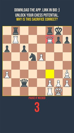 calc 2 moves? app at ‪@chessvision.training‬ #chess #chesspuzzle #chesstraining #chesstactics