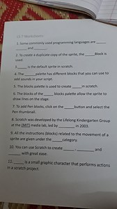 LS 7 Worksheets:Some commonly used programming languages are \... | Filo