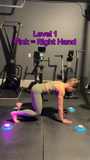 Abbey Roesner on Instagram: "I’ve been having a fun time incorporating @blazepod into training for myself and some of my personal clients. This game was inspired by warm-up games I used to play in movement classes @apecomovement and it’s a true full-body challenge—core, upper body, lower body… and the brain 🧠 The pods light up at random, so you can’t memorize a pattern. You’re reacting, adapting, and staying literally on your toes. No BlazePods? Grab a friend or workout buddy. Assign numbers 1–