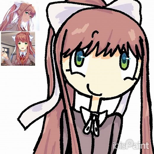 drawing monika! :D - nosey #ddlc #monika #justmonika