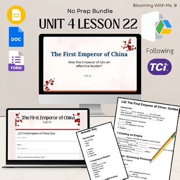 TCI U4 L22: First Emperor of China | NO PREP Slides, Notes, Quiz (Editable)