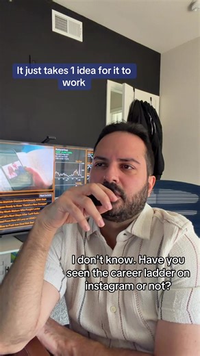 The career ladder is the prime example of it takes a single idea for it to workout and that will be it. #idea #motivation #growth