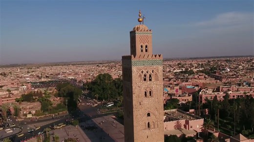 Mosquée Koutoubia, Marrakech : une vision de l'histoire vue par un drone