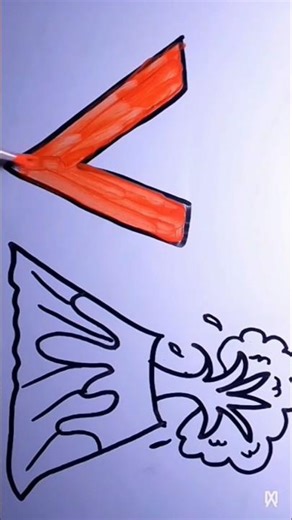 VolcanoEruption 🌋 Drawing | Volcano Drawing | Volcano diagram | Volcano diagram for school project‎