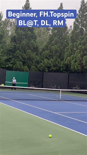 Beginner, Practice, Forehand Topspin, Baseline @T, Down the Line, Regular Motion (RM), Music
