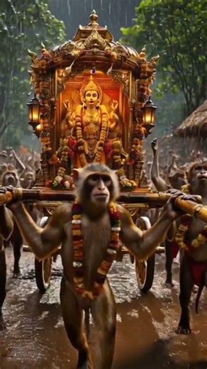 Rain Dance of Devotion 🐒🌧️ | Hanuman Procession 🔥