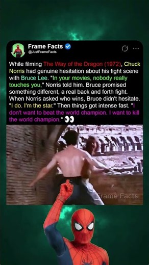 In The Way of the Dragon (1972), Chuck Norris Asked Bruce Lee Who Wins 😳