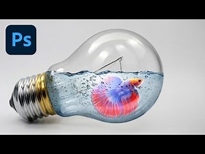 Photoshop Tutorial | Composing fish and water inside bulb