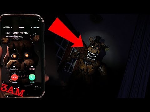 CALLING NIGHTMARE FREDDY FAZBEAR ON FACTIME AT 3AM | NIGHTMARE FREDDY CAME TO MY HOUSE (REAL FNAF4)