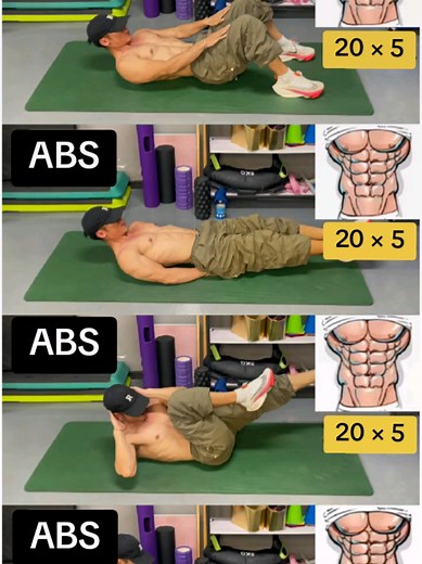 💯💪Four comprehensive exercises to train your abdominal muscles at home without any equipment #fitness #chest #muscles #dumbbells #gymmotivation