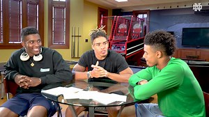 66K views · 615 reactions | We're back for week seven of 'How Well Do You Know Your Teammate?' with Brandon Wimbush and Equanimeous St. Brown along with host Chase Claypool. #GoIrish ☘ | Notre Dame Football | Facebook