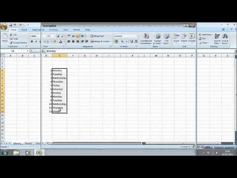 Turn auto fill On or Off excel 2007