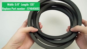 48" Deck Belt Kevlar Fit for Hustler 604830 Raptor Big Dog Alpha MP Series Zero-Turn Mower, 5/8" x 135" Lawn Tractor Drive V Belt