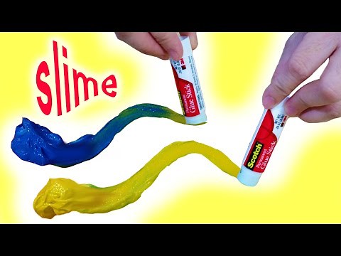DIY Super Sticky Slime from Glue Stick Homemade Slime by Bum Bum Surprise Toys