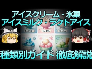 【ゆっくり解説】アイスクリームの種類別ガイド！アイスミルク・ラクトアイス・氷菓を徹底解説