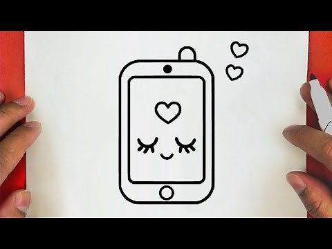 كيف ترسم هاتف كيوت وسهل خطوة بخطوة / رسم سهل / تعليم الرسم للمبتدئين || Cute Phone Drawing