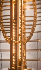 Kinetic Sculpture Bitcoin: Film a kinetic sculpture that forms the Bitcoin logo through movement, creating a dynamic and artistic representation. Stock Video