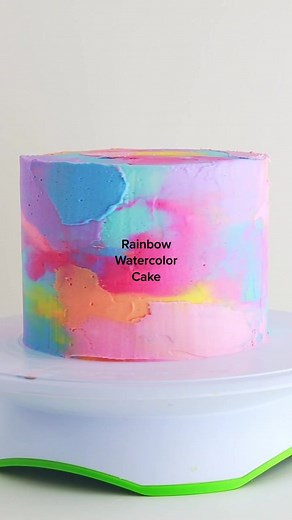 Colorful Rainbow Watercolor Cake Tutorial