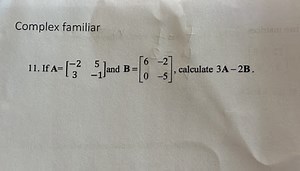 Complex familiarIf \mathbf{A}=\left[\begin{array}{cc}-2 & 5 \\... | Filo