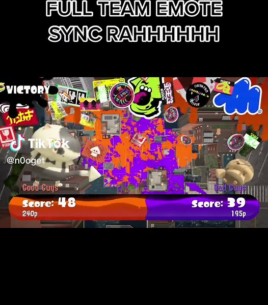 Exciting Splatoon Gameplay with Full Team Emote Sync