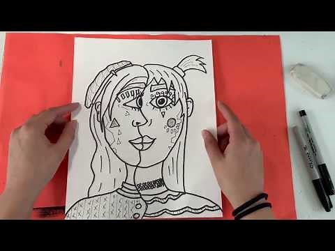 How to draw a Picasso portrait Part 1