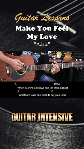 Make You Feel My Love - Adele - Easy guitar chords #makeyoufeelmylove #adele #guitarintensive #martinguitar #chordgitar #guitarchords #acousticguitar #acoustic #tutorialgitarmudah #tutorialgitar #guitarlessons #guitartutorial | Guitar Intensive