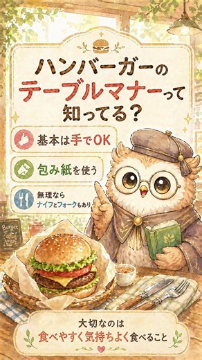 ハンバーガーにマナーってあるの？管理栄養士がやさしく解説