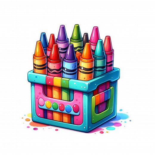 Crayon Box Clipart | Colorful Crayon for Kids Art (digital Download) Set of 10 Jpgs - Etsy