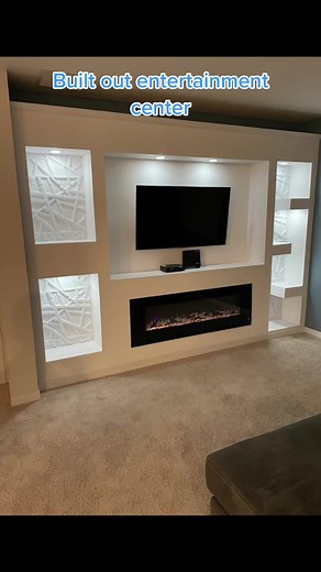 They ask and i build entertainment center with fireplace and lighting…….. #drywall#howto #diyhomedecor #homeprojects#diy#diyhome#diytutorial#drywallfinisher #drywalltools#tools #satisfying #satisfyingvideos#howto #renovation#remodelacion #remodel#hgtv#hgtvcanada #contractor#decorideas#desianinspo#Milwaukeetools