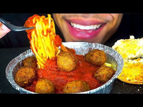 ASMR SPAGHETTI AND MEATBALLS SAUCE MUKBANG MAFIA RECIPE EATING BREAD BIG BITES NO TALKING SOUNDS