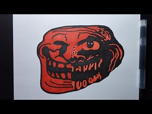 How To Draw Red Troll Face