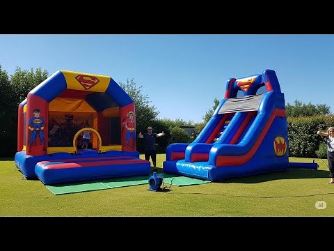 How to Set Up a 12x12 Bouncy Castle & Superhero Slide (Step-by-Step Guide!) 🎉