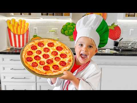 Chris and Mom learn to cook pizza - funny stories for children