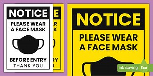 Face Mask Wearers Signage Posters
